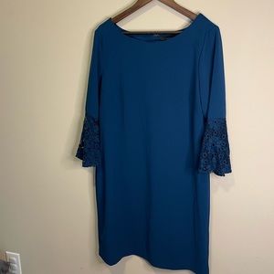 Investments Sz 18 Blue Dress Lace Sleeve